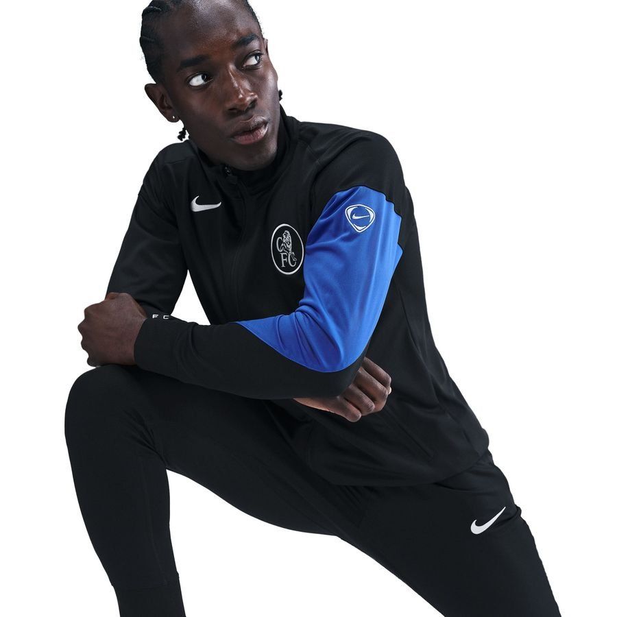 Chelsea Track Jacket Dri-FIT Strike 3rd - Black/Game Royal/Field Silver - Men's-SoccerKits Hub | Buy Soccer Jerseys Online
